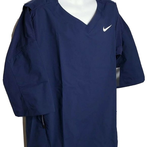 Nike Hot 3/4 Sleeve Baseball jersey Batting Practice 897383-419 Navy Blue - Picture 2 of 7